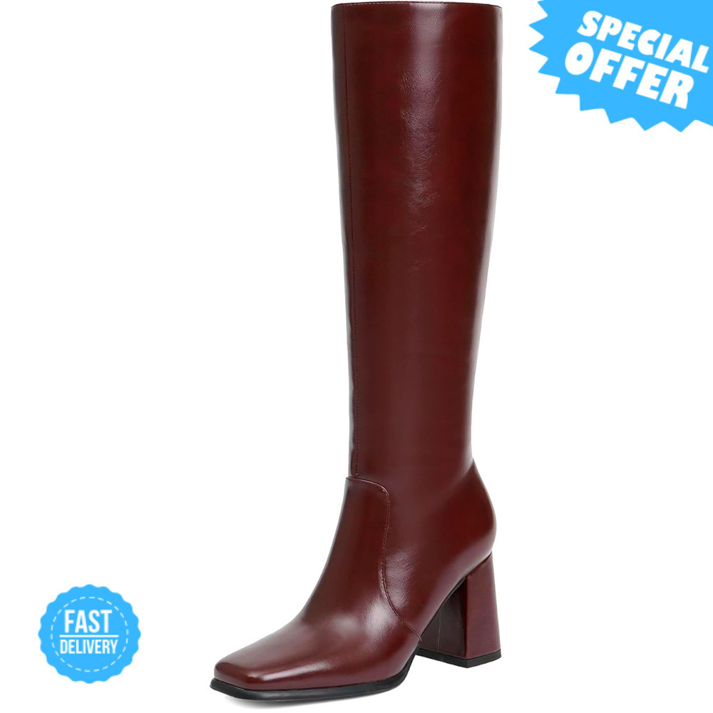 BRAND NEW Modatope Knee High Boots - Chunky Heel, Side Zipper, Fashionable